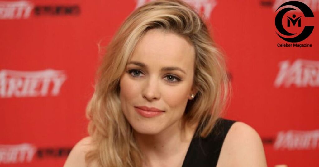 Rachel McAdams at a press event discussing upcoming projects.